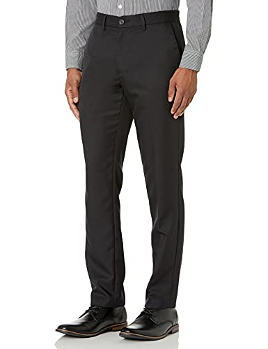 Amazon Essentials Men's Slim-Fit Flat-Front Dress Pants, Black, 32W x 34L Amazon Essentials Men's Slim-Fit Flat-Front Dress Pants, Black, 32W x 34L